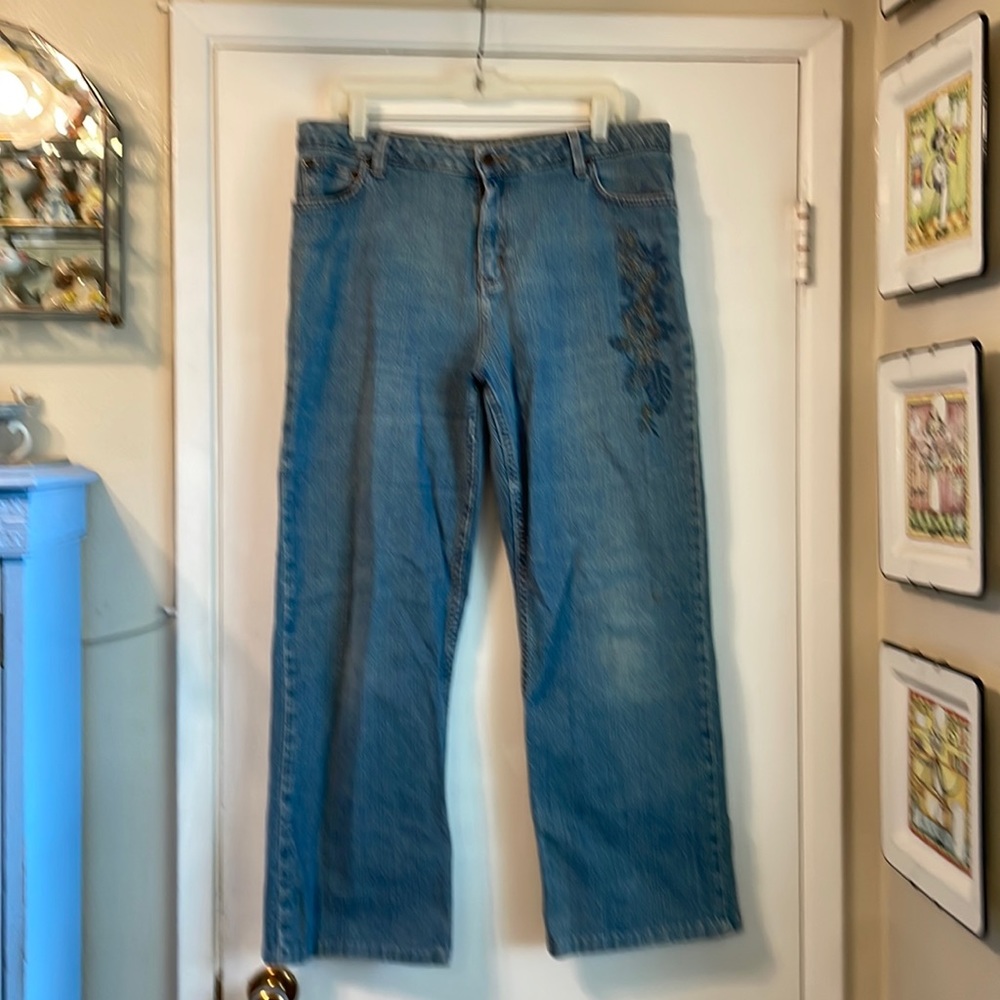 Geoffrey Beene Embroidered Jeans